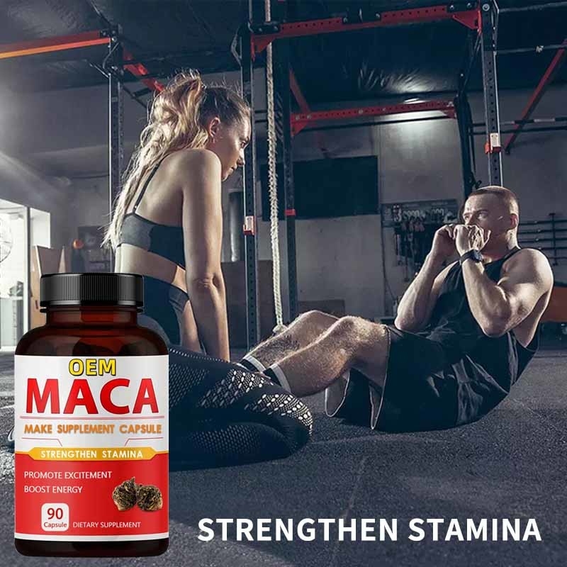 OEM Private Label Aphrodisiac Black Maca Root Supplement Organic Maca Capsules For Men