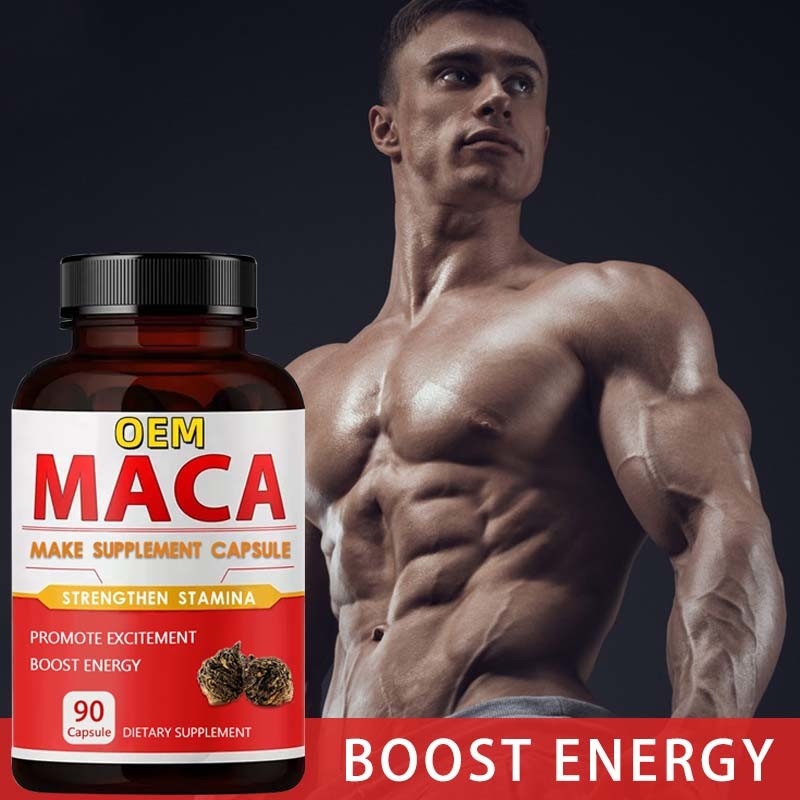 OEM Private Label Aphrodisiac Black Maca Root Supplement Organic Maca Capsules For Men