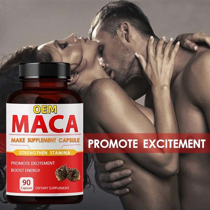 OEM Private Label Aphrodisiac Black Maca Root Supplement Organic Maca Capsules For Men