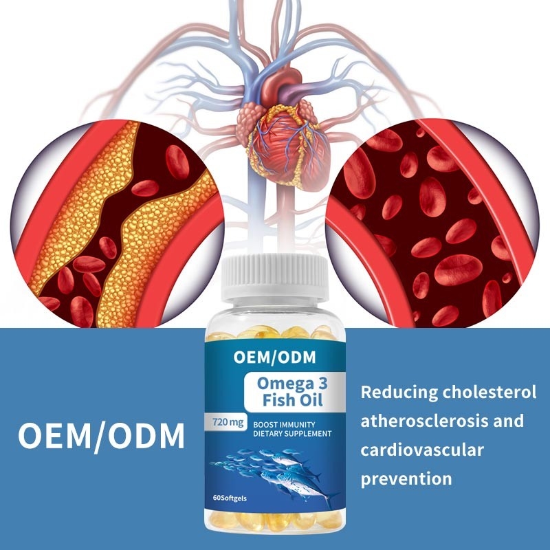 Fish Oil Omega 3 Softgels Capsules Vitamin E DHA EPA For Heart Brain Joint Health