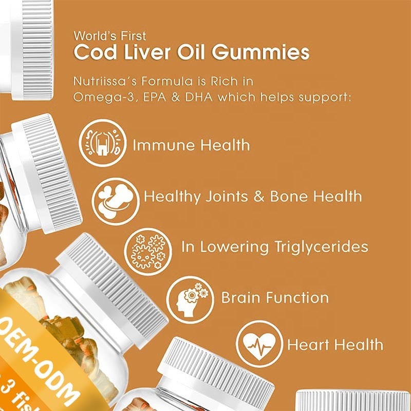 Omega 3 Fish Oil Softgels EPA DHA Cod Liver Oil Pills Gummy For Kids Adult