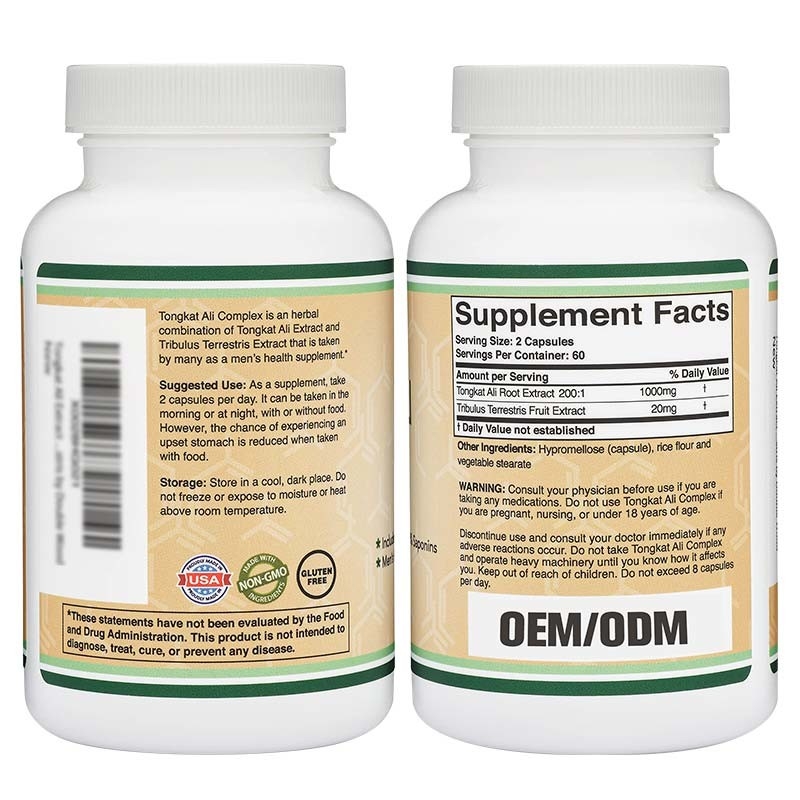 Herbal hormone Capsules Men's Health Supplement Tongkat Ali Extract With Tribulus Terrestris