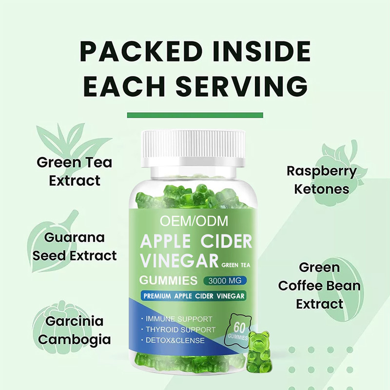 Oem Apple Cider Gummies Vegan Organic Keto Bhb Slim Weight Loss Apple Cider Vinegar Candy