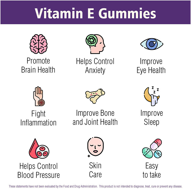 Custom Flavor Supplements OEM Vitamin E Gummies Bone Health And Immune Support Gummies