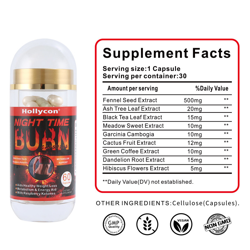 Private Label Healthcare Supplements OEM Support Weight Loss Night Time Fat Burn Capsules