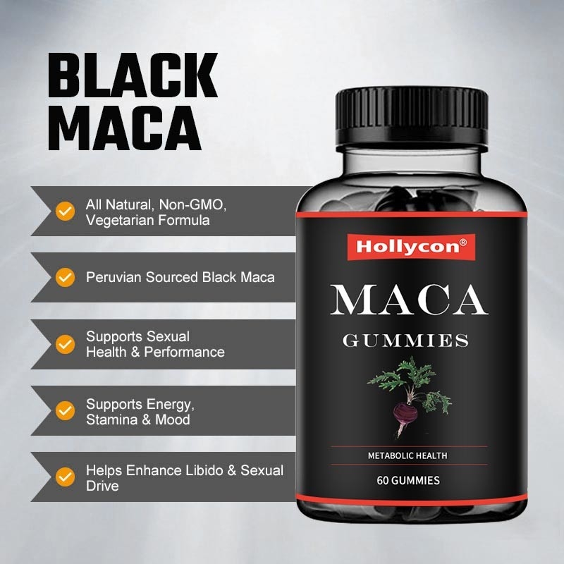 ODM Maca Root Gummies Black Red Yellow Hormonal Support Energy Balance Improves Mood Focus