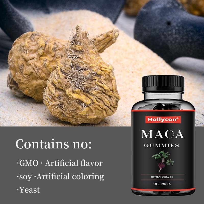 ODM Maca Root Gummies Black Red Yellow Hormonal Support Energy Balance Improves Mood Focus