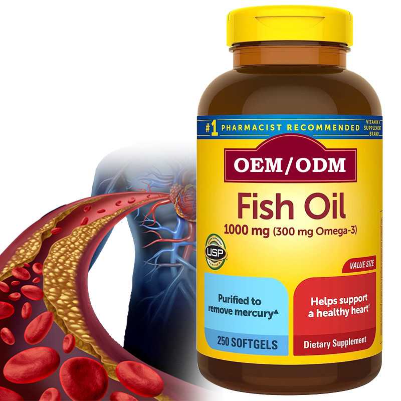 1000Mg Softgels Omega 3 Fish Oil For Healthy Heart Support Supplement 250 Softgels 125 Day Supply