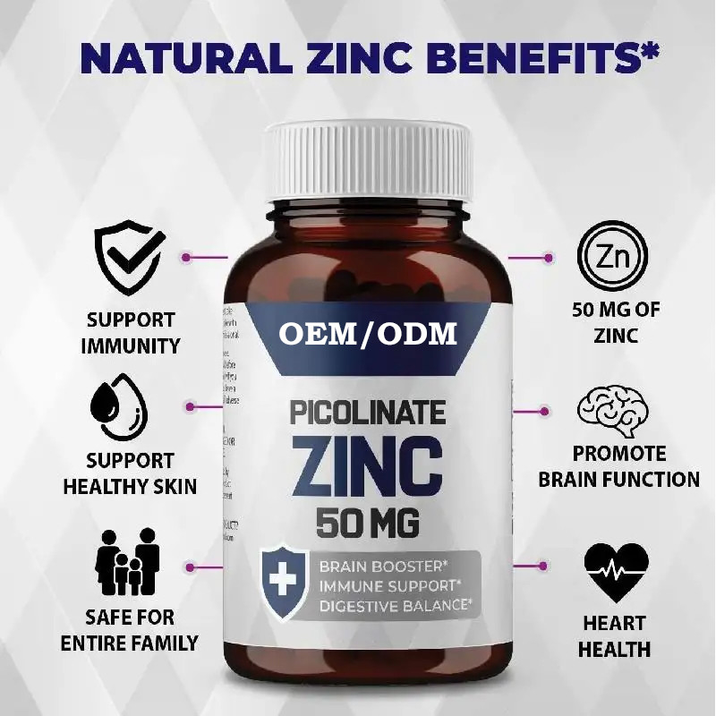 OEM Zinc Picolinate 30mg Well Absorbed Supplement For Growth Immune Function Capsules
