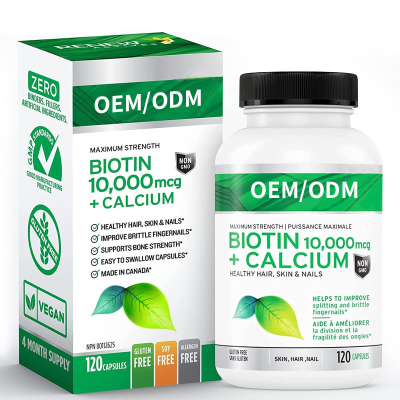 Calcium 10000mcg Potent Biotin Supplement For Healthy Hair Skin Nails Stronger Bones Joints Teeth