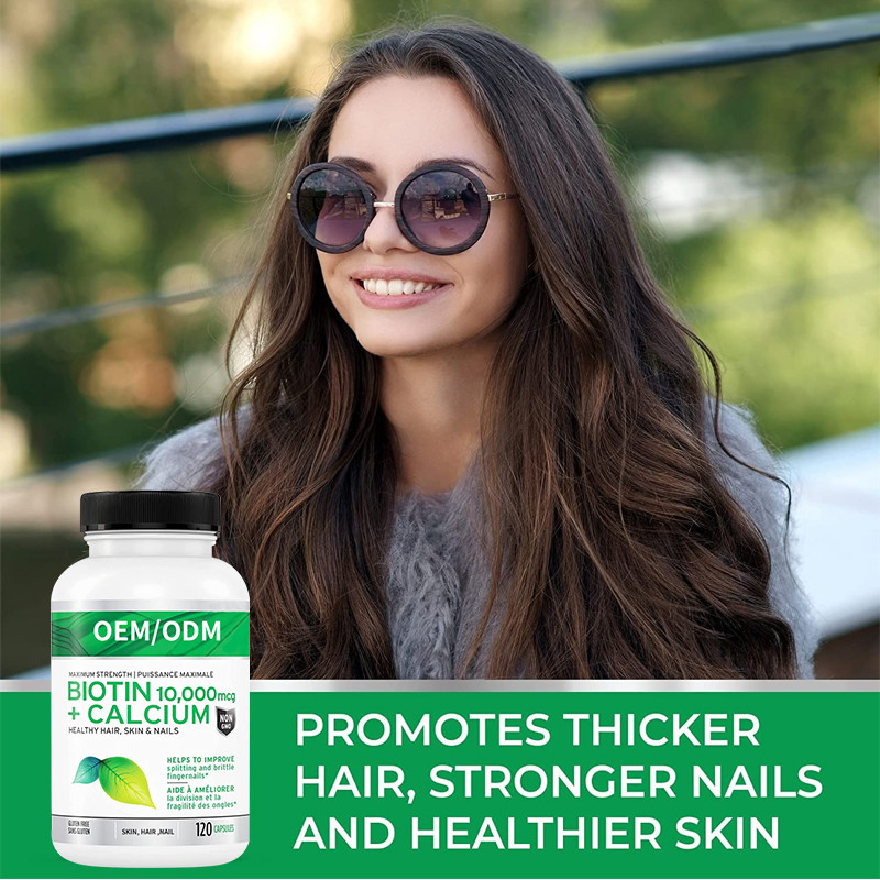 Calcium 10000mcg Potent Biotin Supplement For Healthy Hair Skin Nails Stronger Bones Joints Teeth