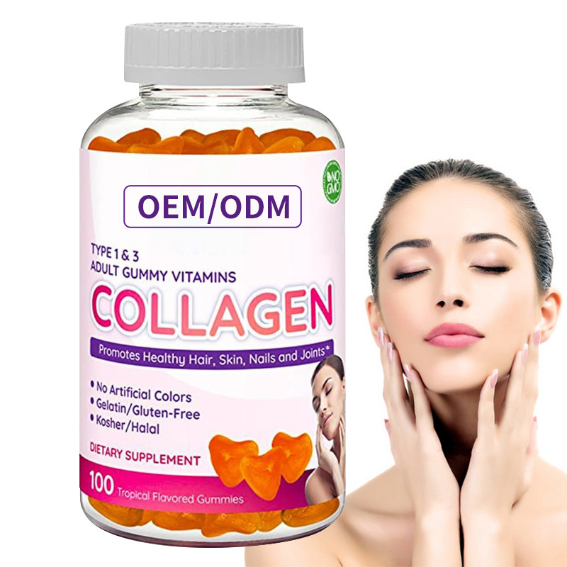 ODM Collagen Gummies 2500mcg Biotin Zinc Vitamin E C For Hair Skin And Nail Hair Growth