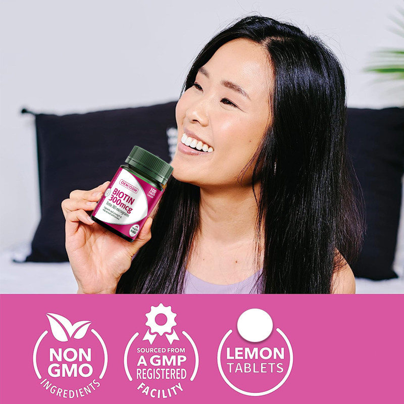 COA Biotin Vitamin Gummies 300mcg Maintains Healthy Nails Aids In Breakdown Of Dietary Fat 100Pcs
