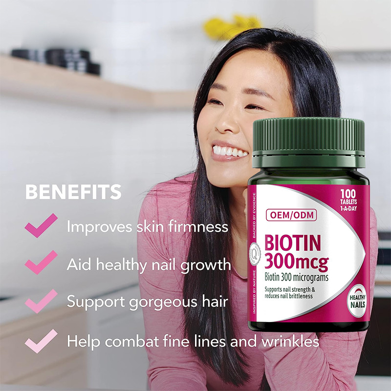 COA Biotin Vitamin Gummies 300mcg Maintains Healthy Nails Aids In Breakdown Of Dietary Fat 100Pcs