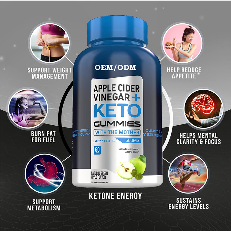 Food Garde ACV Keto Gummies With Mother BHB Apple Cider Vinegar Sugar Free For Energy