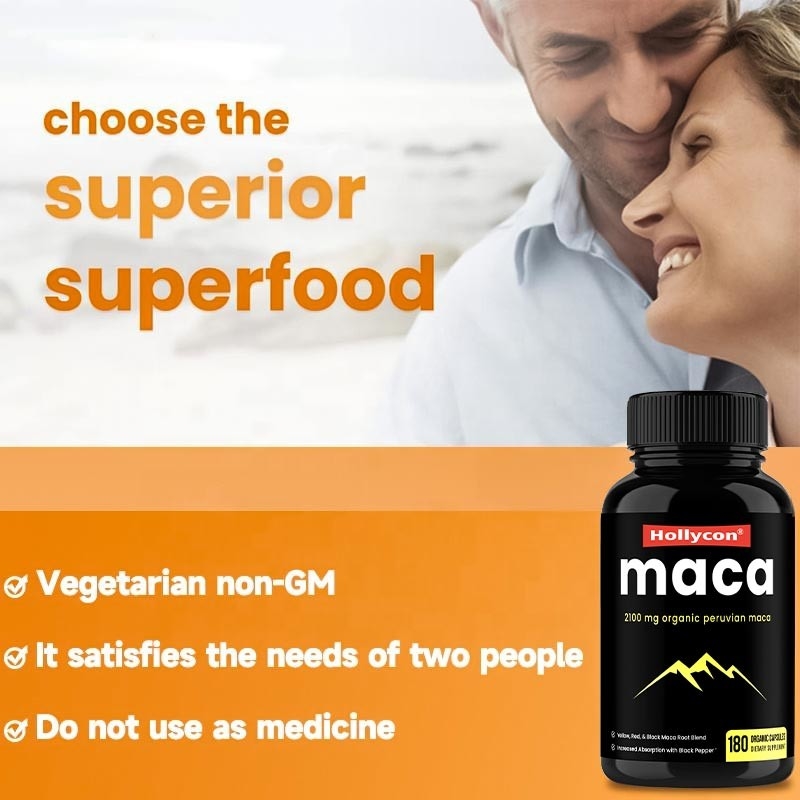 HACCP Supplements OEM Boost Energy Organic Maca Root Capsules For Men Women