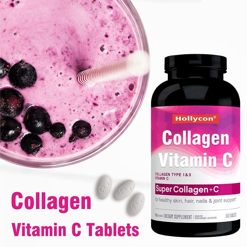 Collagen Supplements OEM Hair Skin And Nail Support Organic Vitamin C Tablets