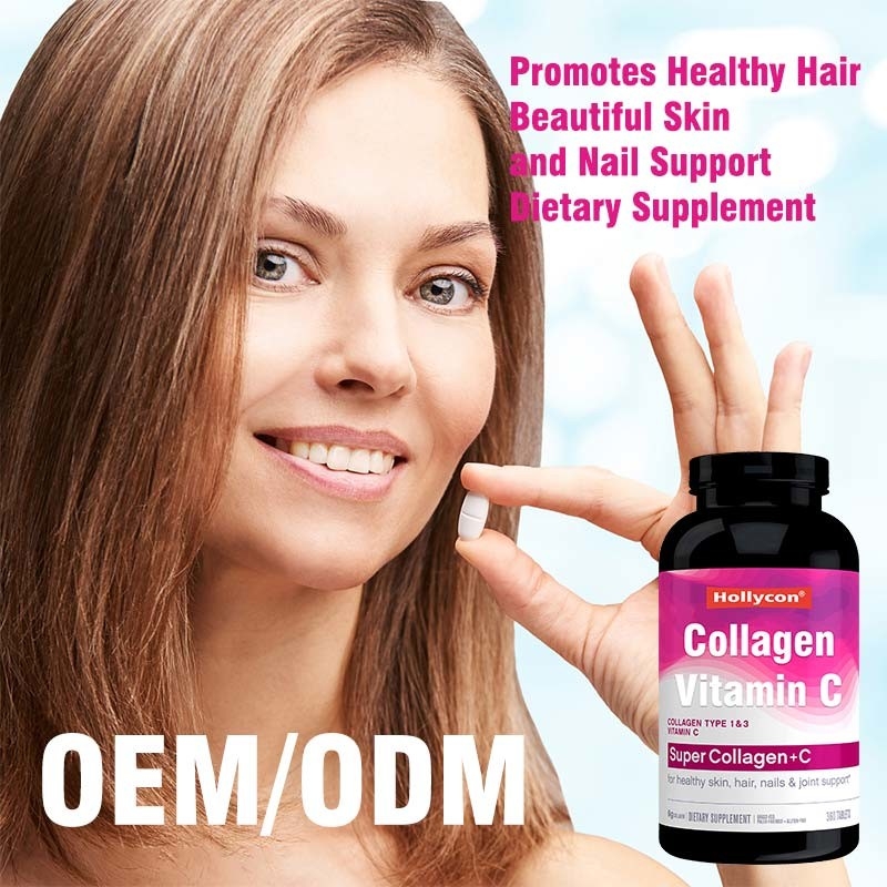 Collagen Supplements OEM Hair Skin And Nail Support Organic Vitamin C Tablets