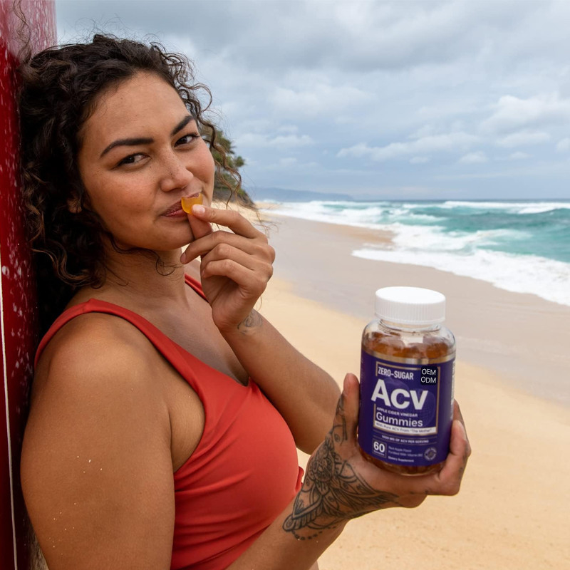 ODM Organic ACV Gummies Support Weight Loss Apple Cider Vinegar B12 500mg