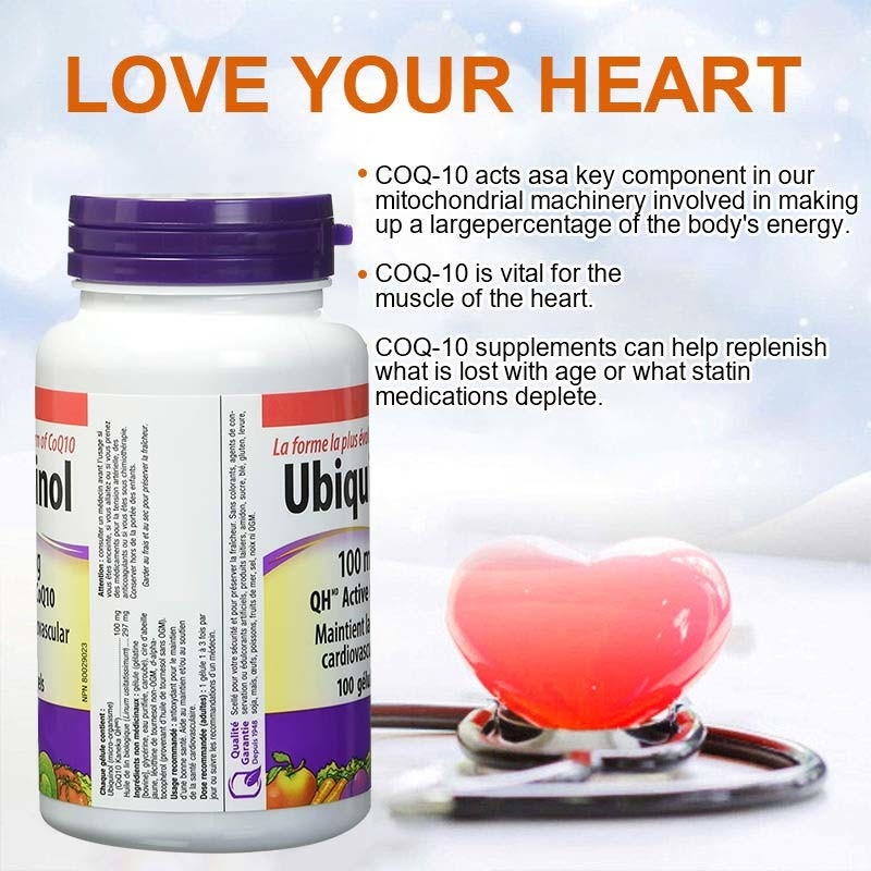 OEM Healthcare Supplement Support Cardiovascular Health C Ubiquinol Coenzyme Q10 Softgel Capsules For Healthy Heart Q10