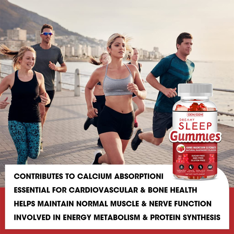 Gluten Free Melatonin Vitamin Gummies Support Sleep Relax Melatonin Vitamin D Magnesium Lemon Balm Extract