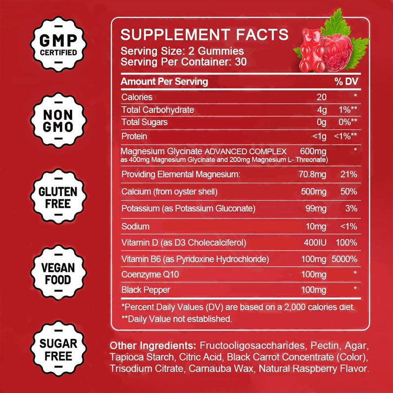 Gluten Free Melatonin Vitamin Gummies Support Sleep Relax Melatonin Vitamin D Magnesium Lemon Balm Extract