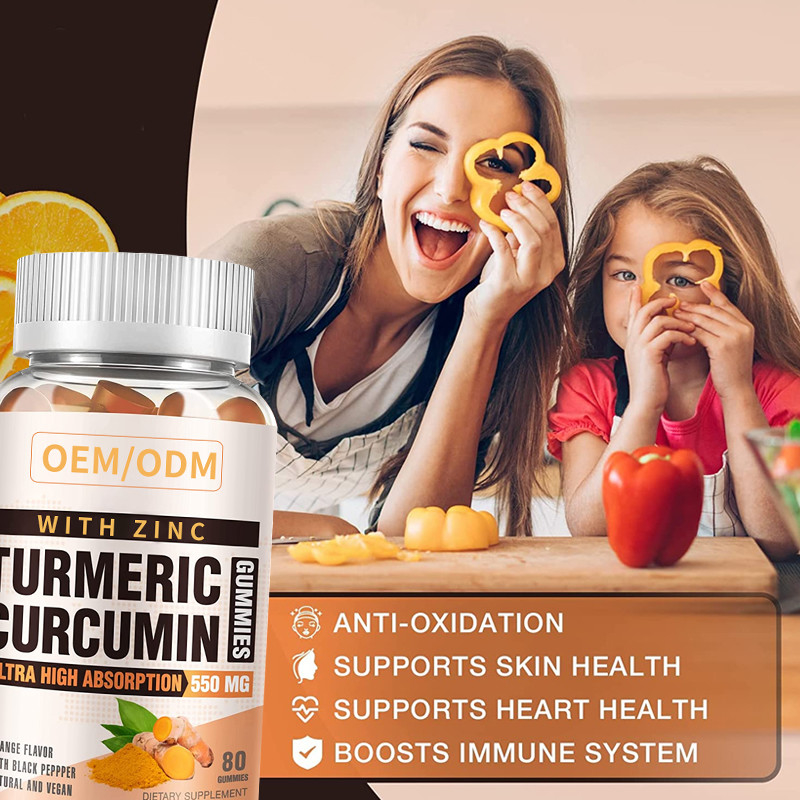 60PCS Turmeric And Ginger With Black Pepper Supplement For Immune Support Turmeric Ginger Gummies