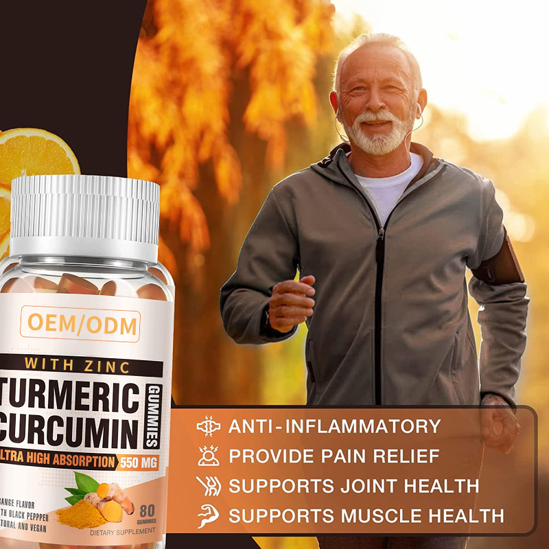60PCS Turmeric And Ginger With Black Pepper Supplement For Immune Support Turmeric Ginger Gummies