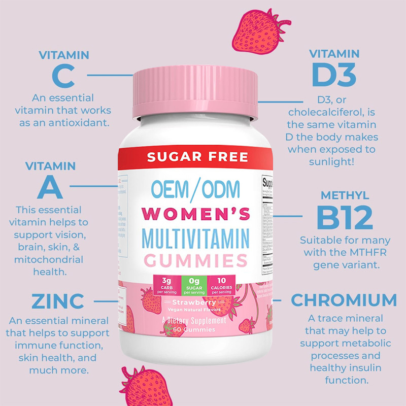 Immune Support Daily Women'S Multivitamin Vitamins With Organic Ingredients Hair Skin And Nail Gummy