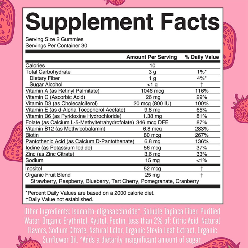 Immune Support Daily Women'S Multivitamin Vitamins With Organic Ingredients Hair Skin And Nail Gummy