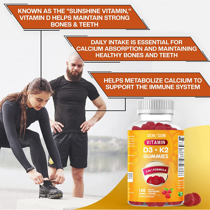 COA Supplements OEM Calcium With Vitamin D3 K2 Bone Health Immune Support Gummies