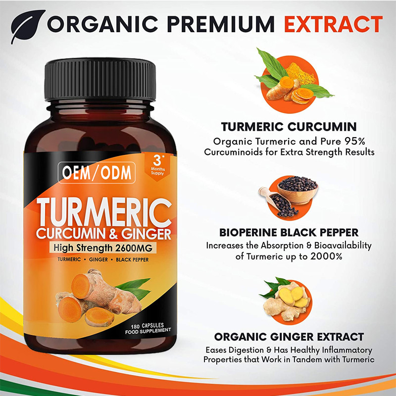 OEM Joint Support With Black Pepper For Immune Support Turmeric Curcumin Supplements