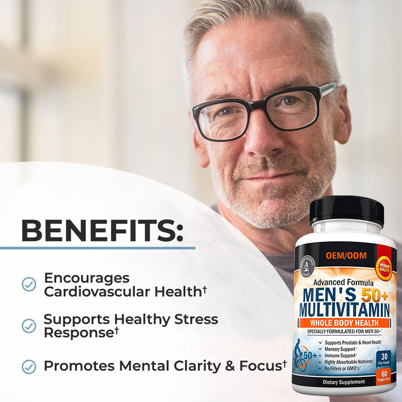 Custom Flavor Men'S Multivitamin For Energy Focus Performance Zinc Calcium Magnesium Multivitamin Capsules
