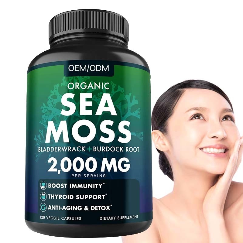 Unflavored Organic Sea Moss Capsules Wildcrafted Non GMO Sea Moss Raw 60 Gluten Free Seamoss Pills