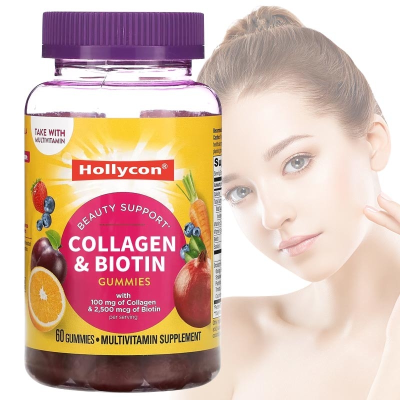 OEM Cleanroom Red Biotin Vitamin Gummies 30 Servings Per Container Non-polluting Production
