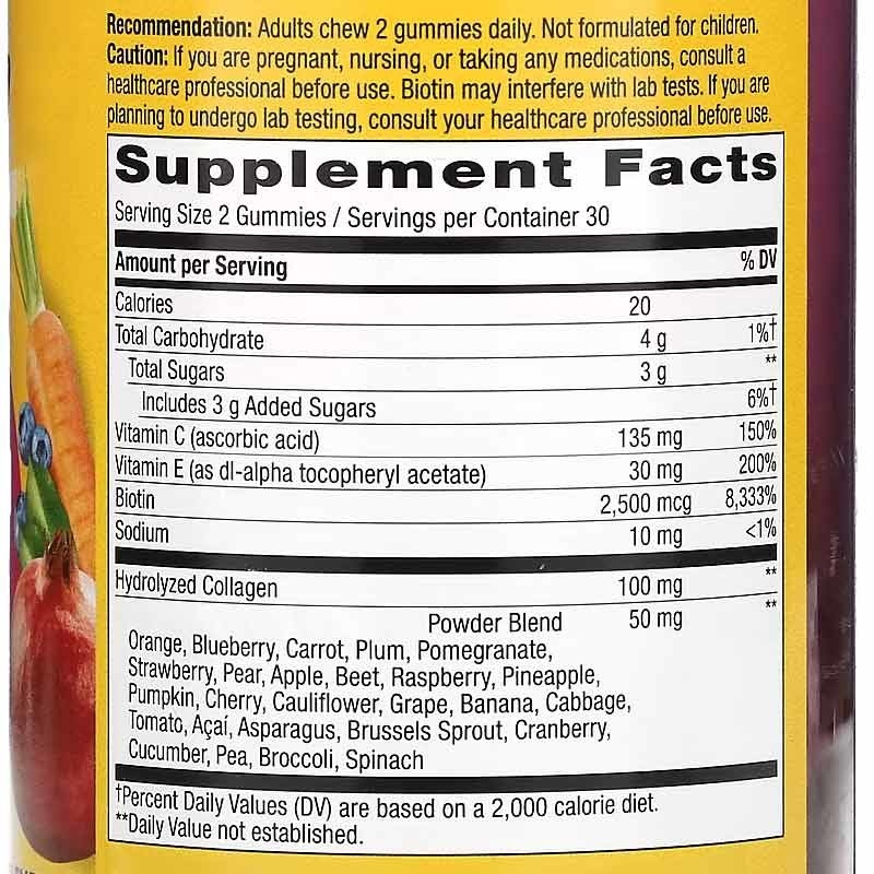 OEM Cleanroom Red Biotin Vitamin Gummies 30 Servings Per Container Non-polluting Production