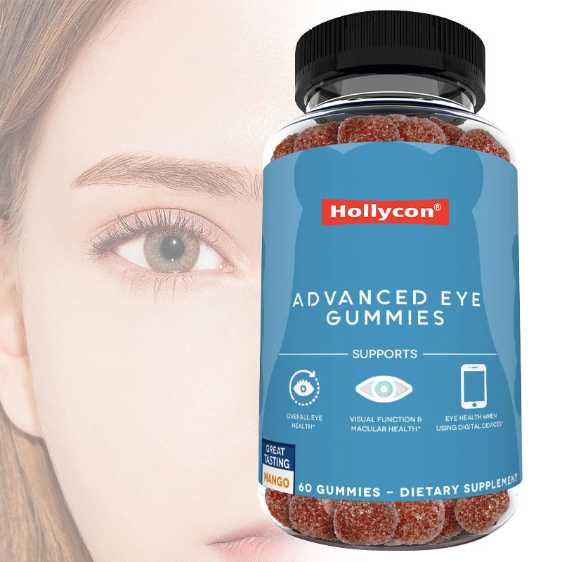 2500mcg Vitamin B7 Natural Zeaxanthin Lutein Customized Flavors Non Polluting Production Eye Gummies