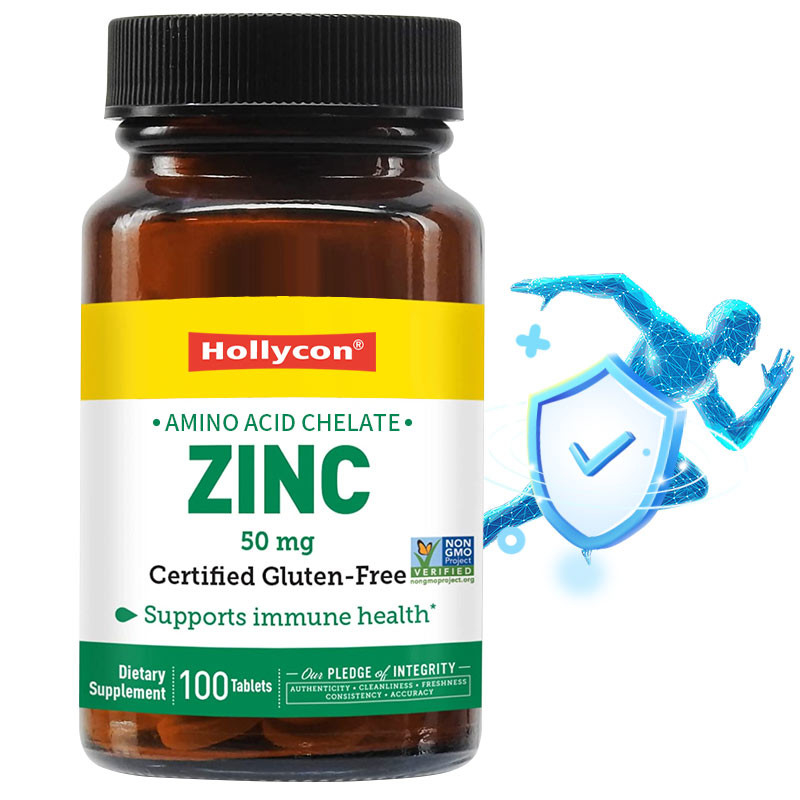 OEM & ODM Private Label Zinc 50mg Amino Acid Chelate Tablets 100ct Certified Gluten Free