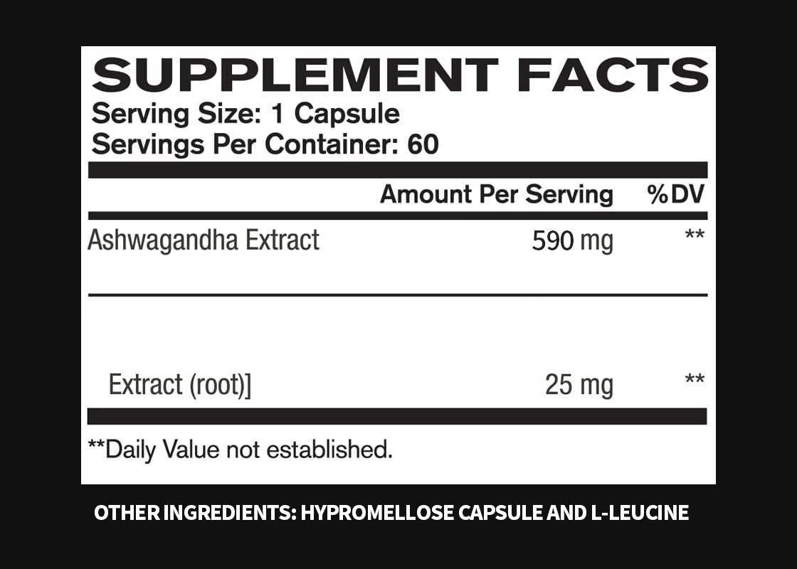 60pcs Ashwagandha Root Extract Capsules Mood And Strength Support Supplement For Natural Stress Relief