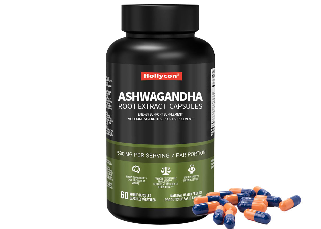 60pcs Ashwagandha Root Extract Capsules Mood And Strength Support Supplement For Natural Stress Relief