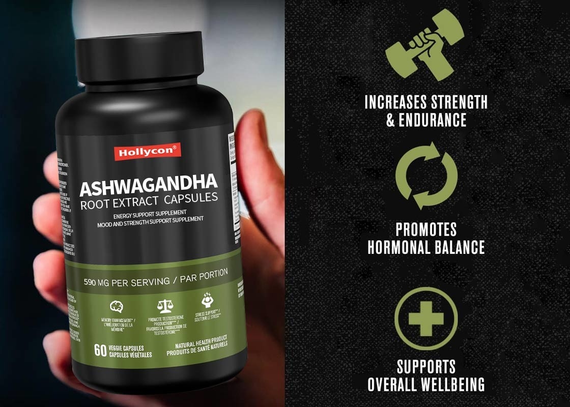 60pcs Ashwagandha Root Extract Capsules Mood And Strength Support Supplement For Natural Stress Relief