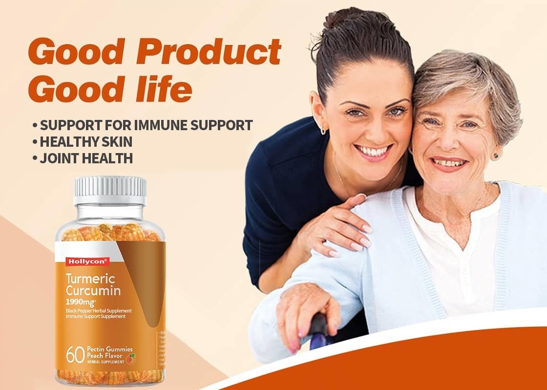 OEM Dietary Supplements Turmeric Curcumin Gummies Joint Comfort And Brain Function Support Supplement 60pcs