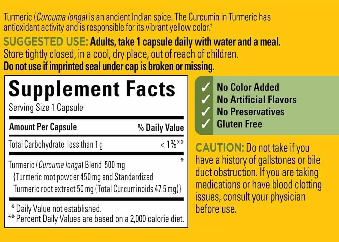 ODM Turmeric Curcumin Capsules 120pcs Joint Comfort And Brain Function Support Supplement