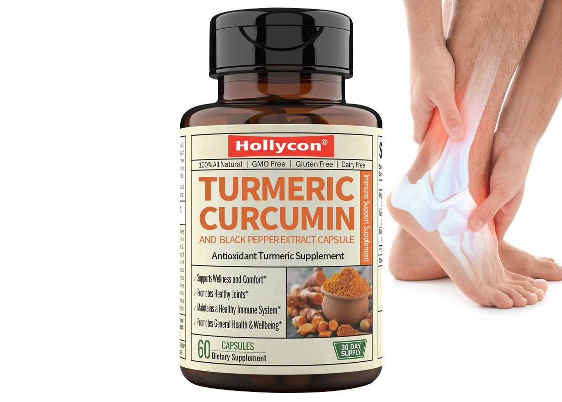 MSDS Supplements OEM Turmeric Curcumin Black Pepper Extract Capsule Helps To Maintain Joint Health Immune Support