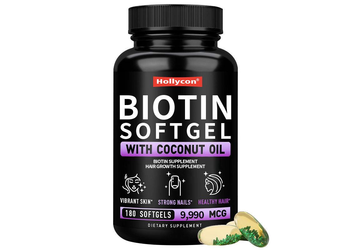 Pure Biotin Vitamin Gummies With Coconut Oil Softgels Faster Hair Growth For Skin And Nails Health Biotin Supplement