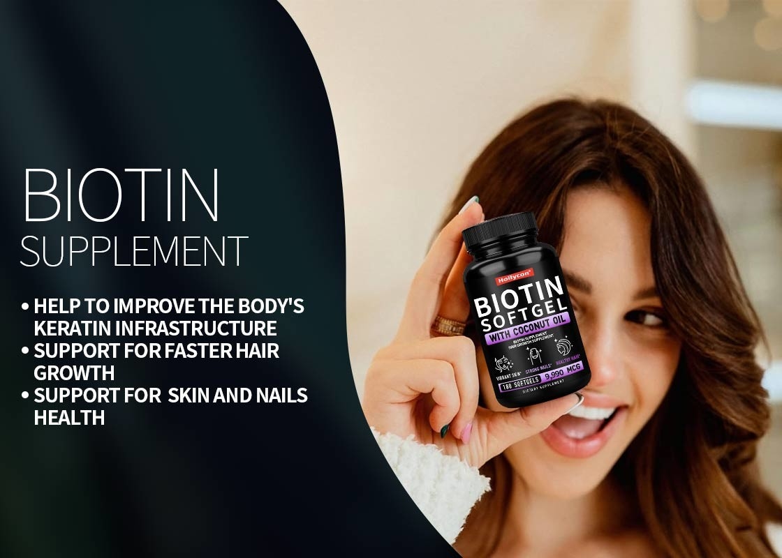 Pure Biotin Vitamin Gummies With Coconut Oil Softgels Faster Hair Growth For Skin And Nails Health Biotin Supplement
