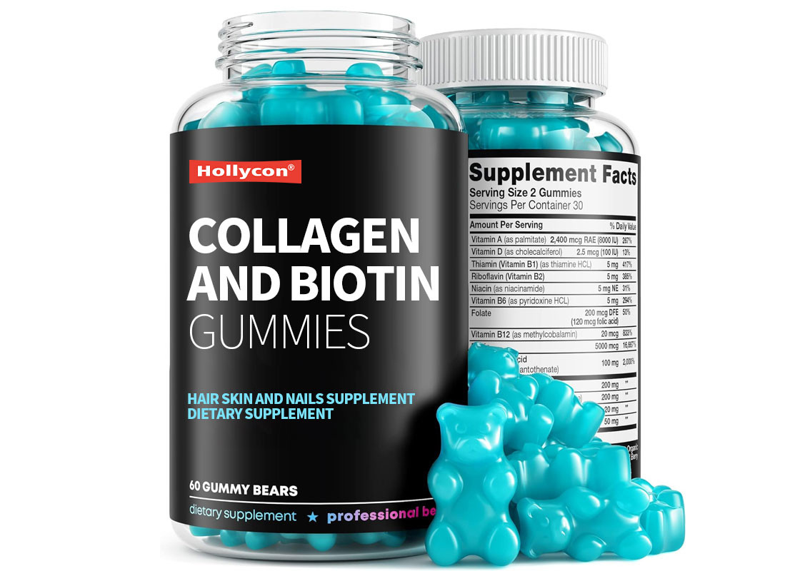 Food Grade Collagen And Biotin Gummies Support For Hair Skin And Nail Health Supplement