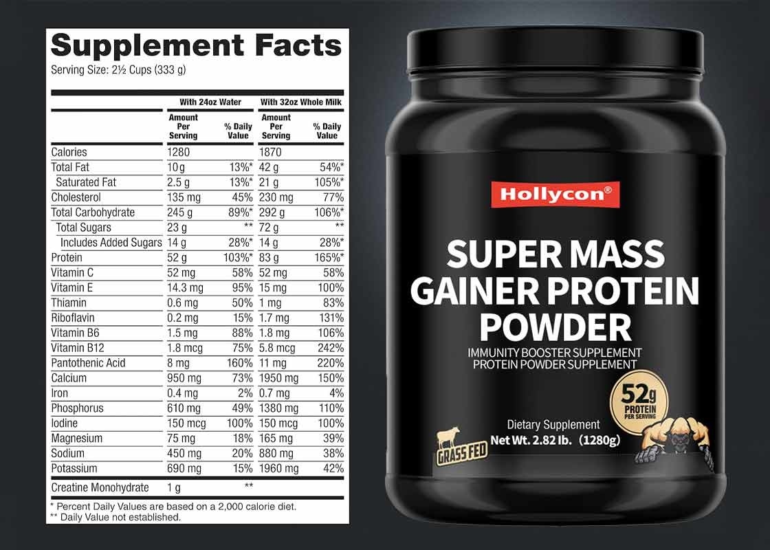 Super Mass Gainer Protein Powder For Muscle Support Protein Powder Immunity Booster Supplement