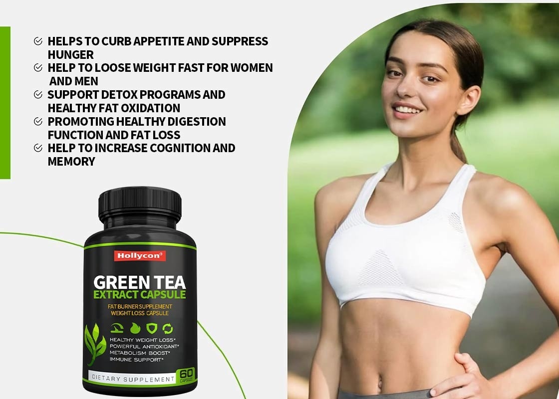 HALAL Green Tea Extract Capsule Dietary Supplements Helps To Curb Appetite Suppress Hunger Slimming Capsules