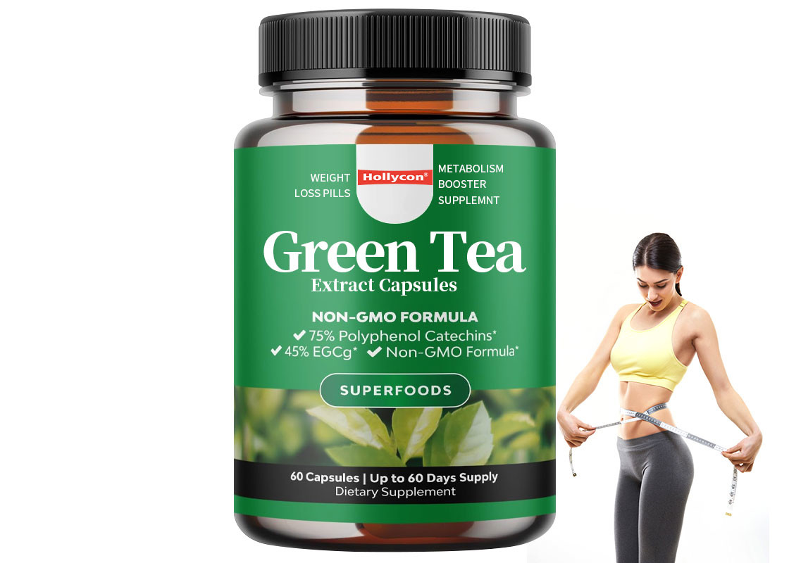60pcs Green Tea Extract Capsules Support For Increased Thermogenesis Weight Loss Pills